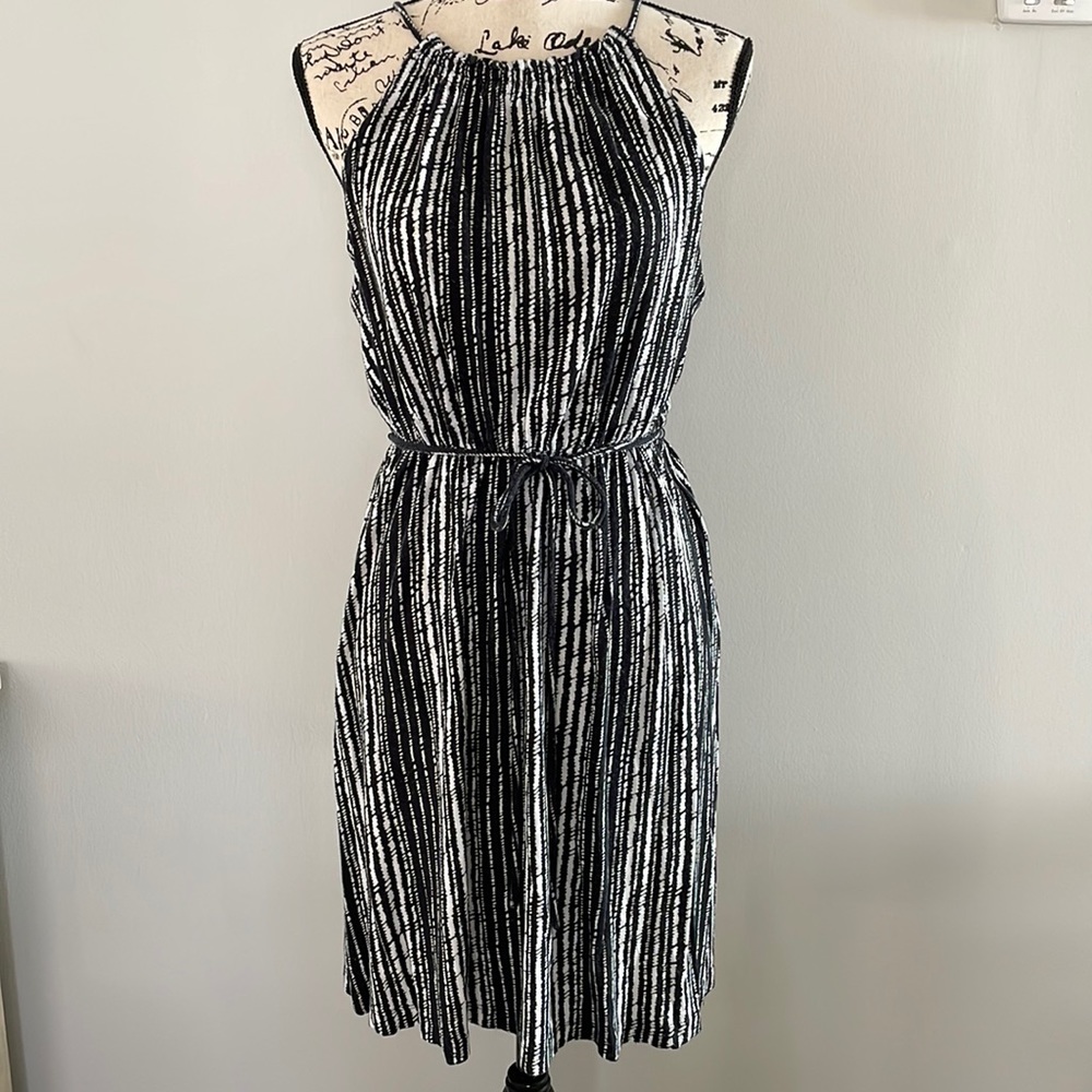 Black and white halter LOFT dress
